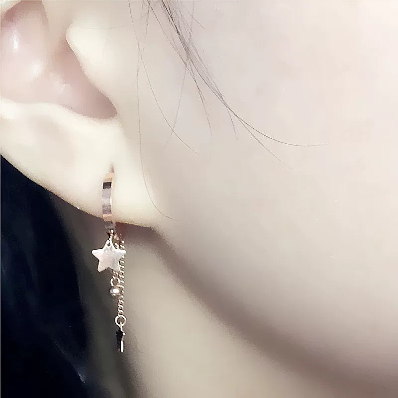 Tassel Stars Huggie Hoops