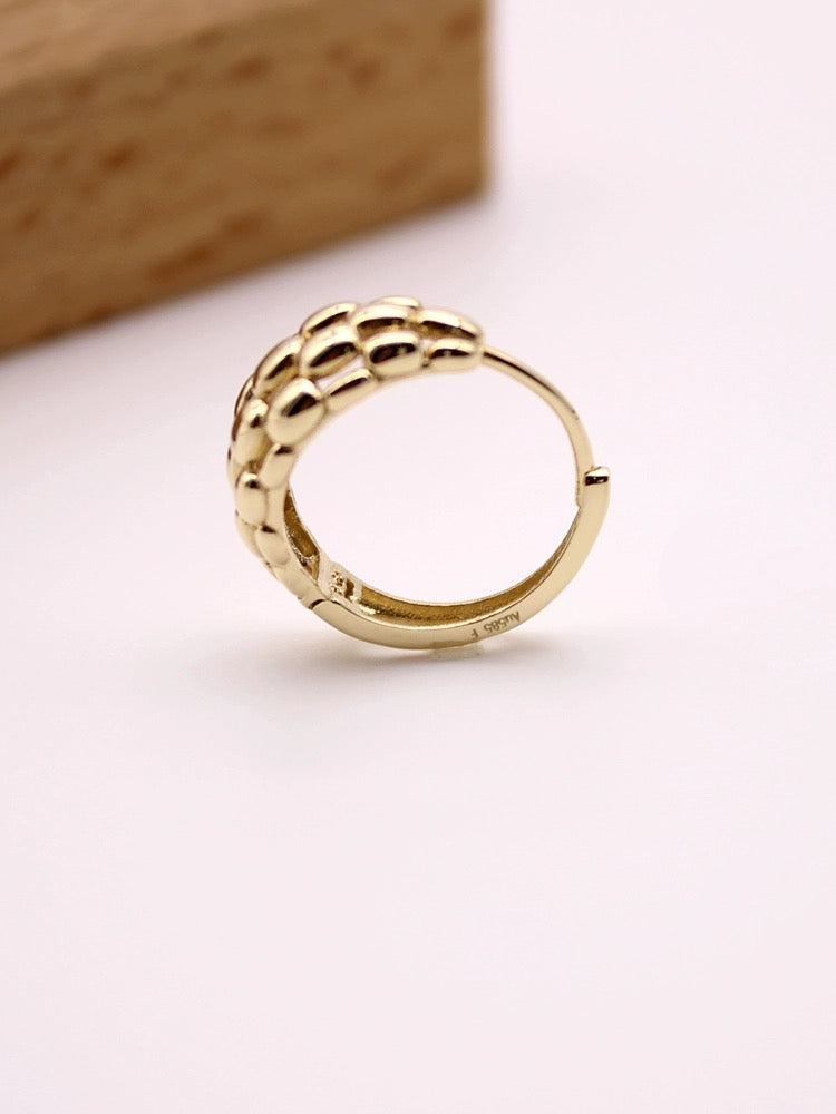 Waffle Pebbled Huggie Hoops