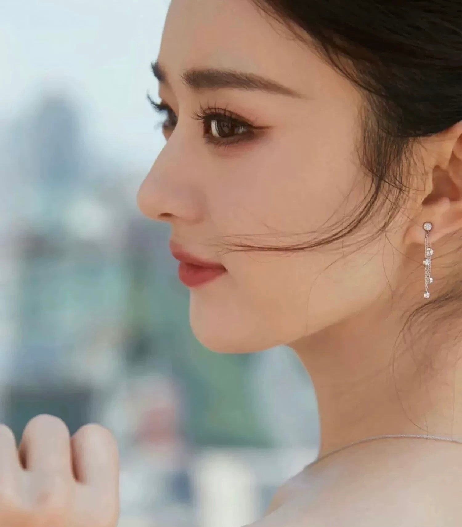 2 in 1 Bezel Waterfall Stud Earrings