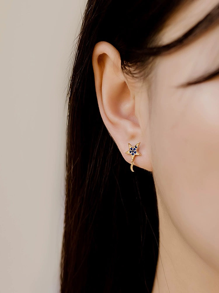 Ruby & Sapphire Eras Star Stud Earrings