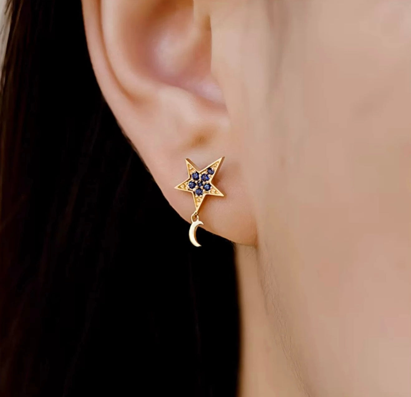 Ruby & Sapphire Eras Star Stud Earrings