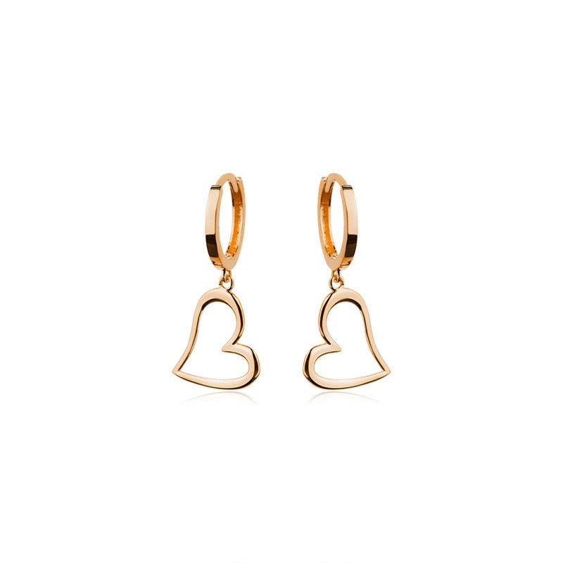 Swinging Love Heart Huggie Hoops