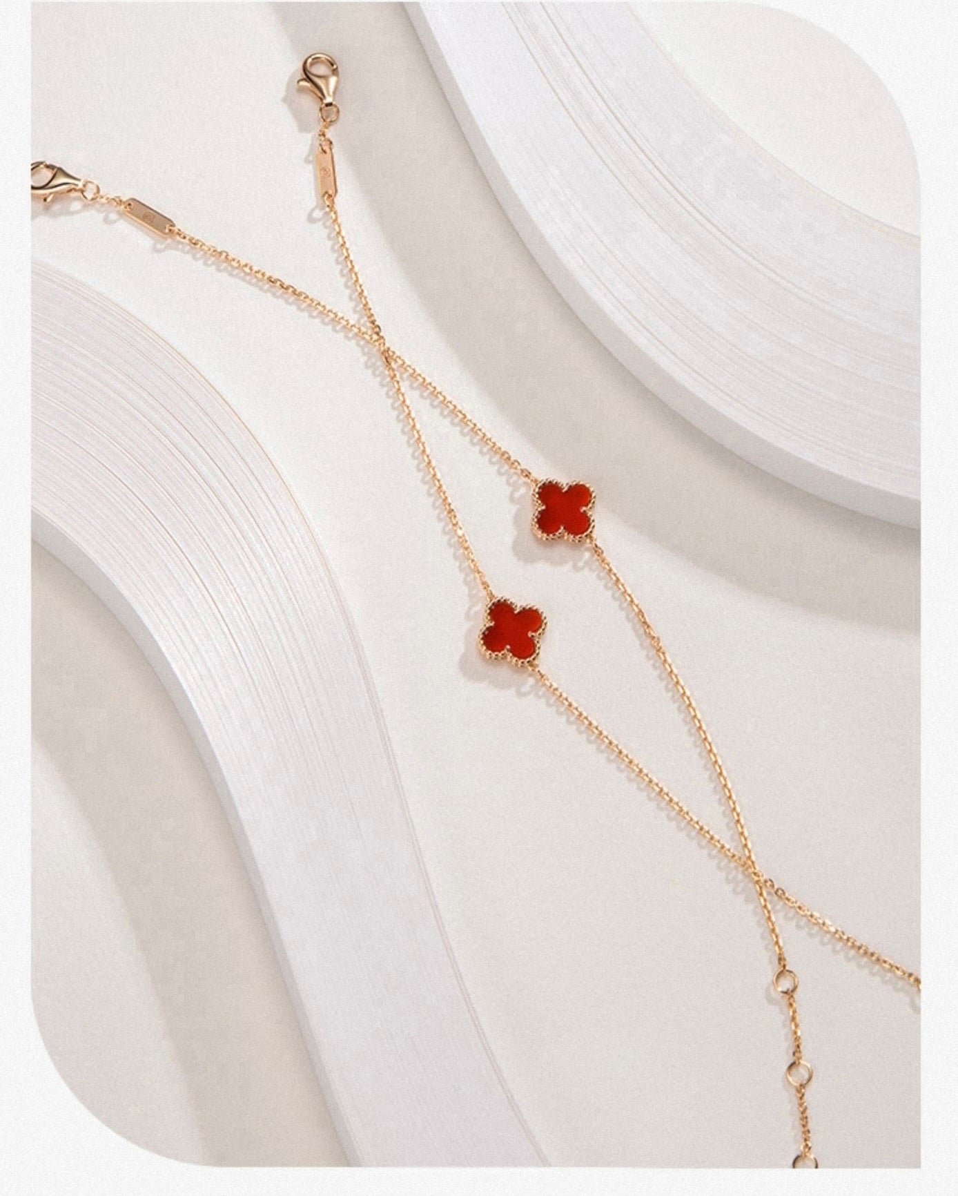 Beaded Agate Clover Bracelet