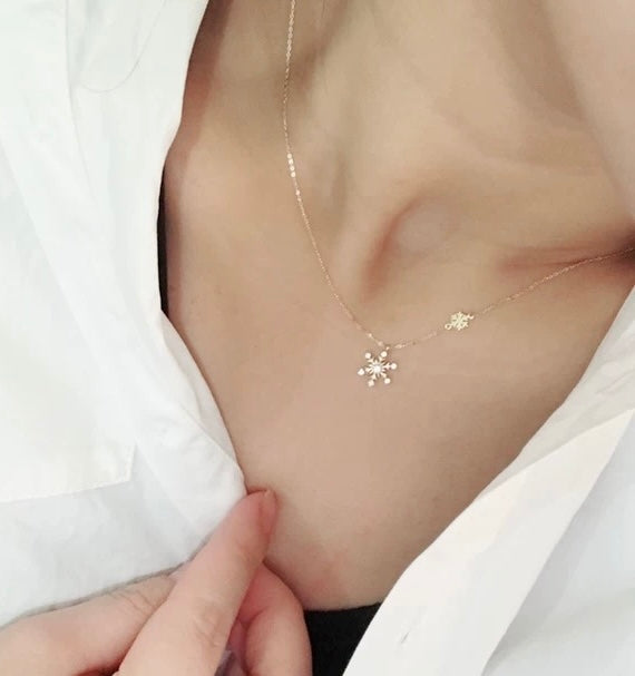Moissanite Snowflake Necklace