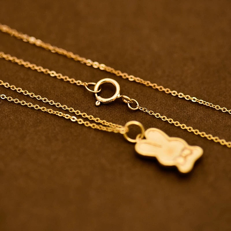 Wafer Bunny Shell Cham Necklace