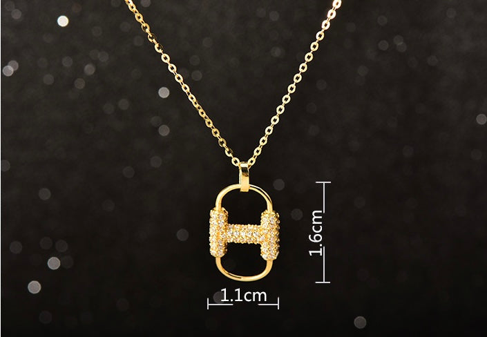 H Cluster Ring Charm Necklace