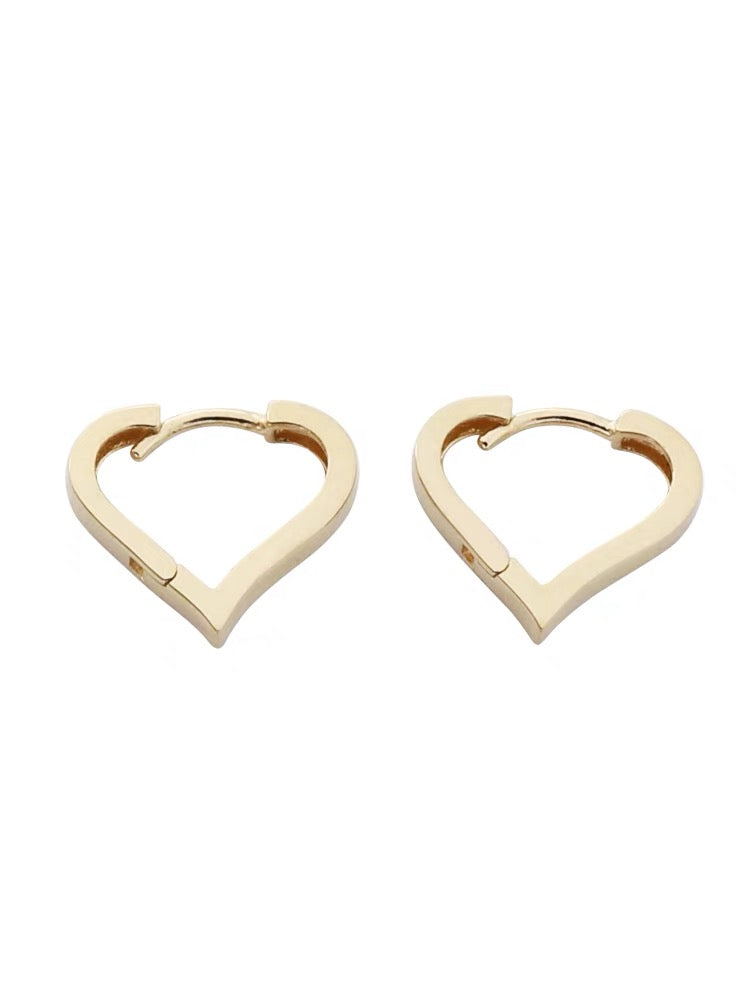 Love Heart Huggie Hoops