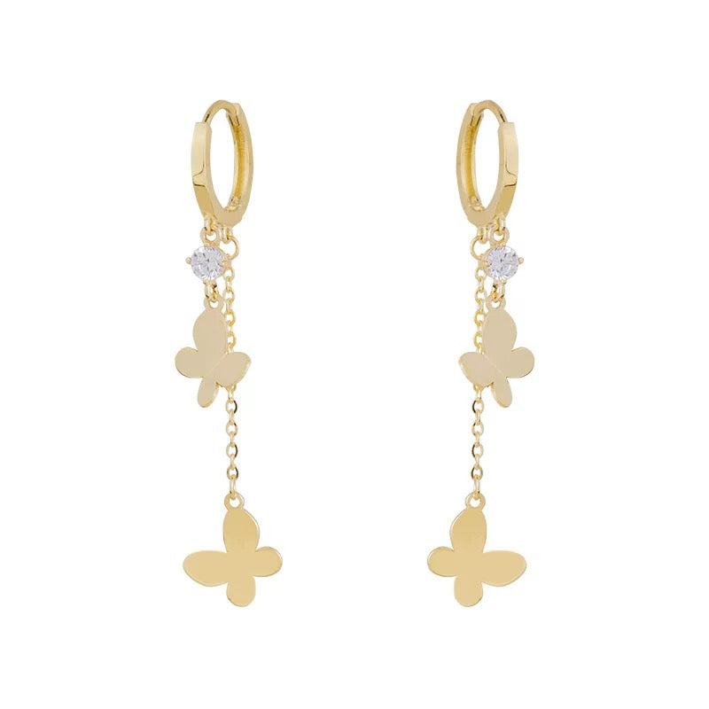 Butterfly Waterfall Huggie Hoops