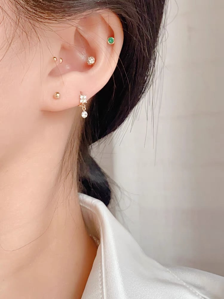 Celine Clover Drop Huggie Hoops