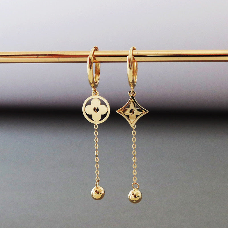 Flower & Kite Monogram Drop Huggie Hoops