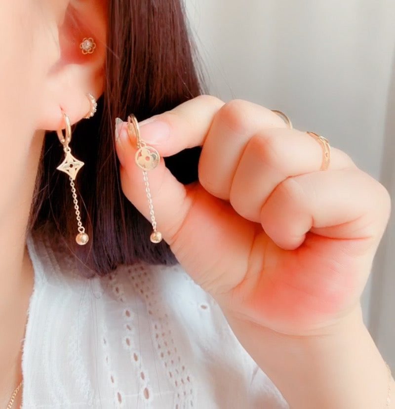 Flower & Kite Monogram Drop Huggie Hoops