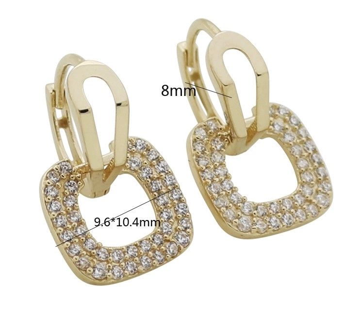 French Moissanite Broach Huggie Hoops