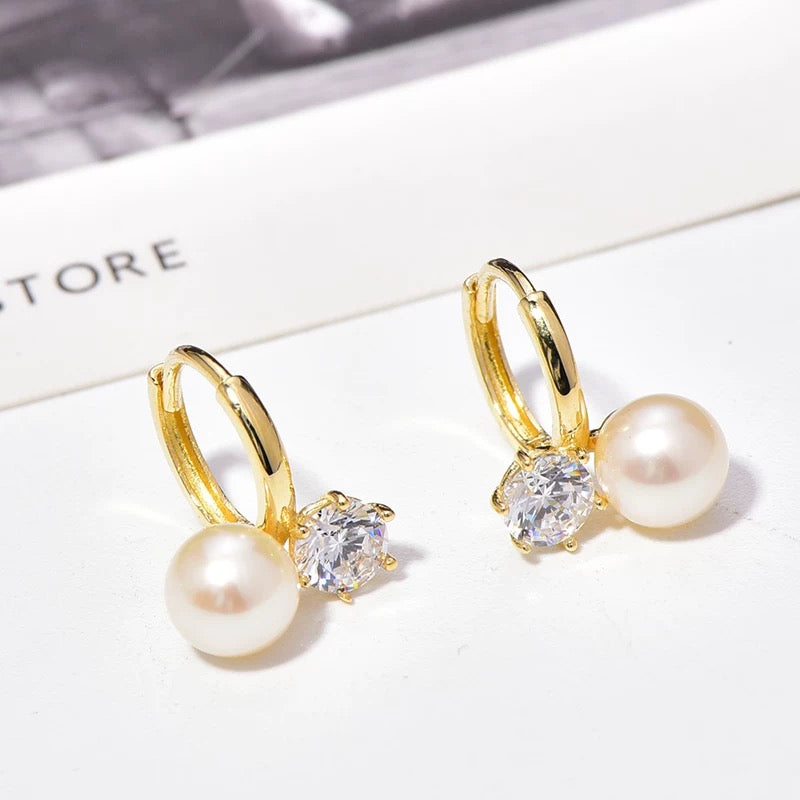 Candice Pearl & Gem Huggie Hoops