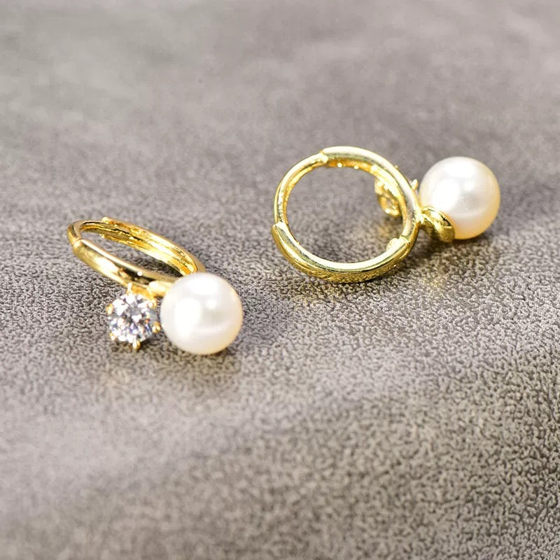 Candice Pearl & Gem Huggie Hoops