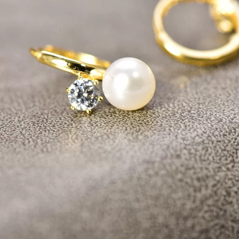 Candice Pearl & Gem Huggie Hoops