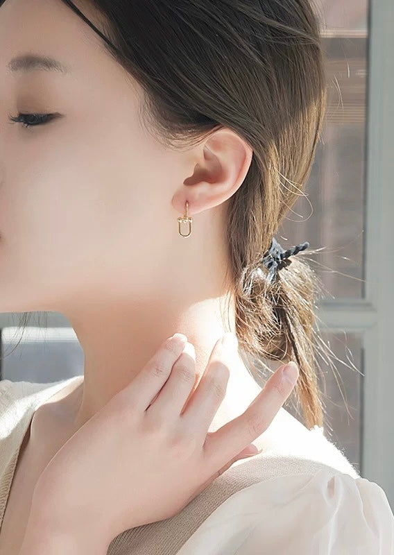 Bead Buckle Hinge Hoop Earrings