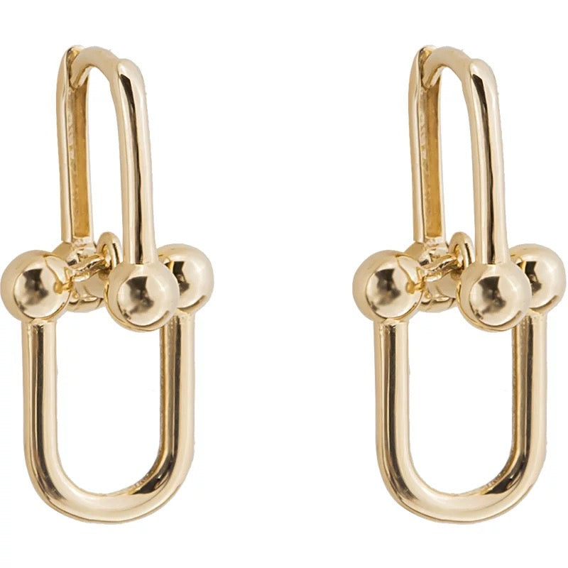 Bead Buckle Hinge Hoop Earrings