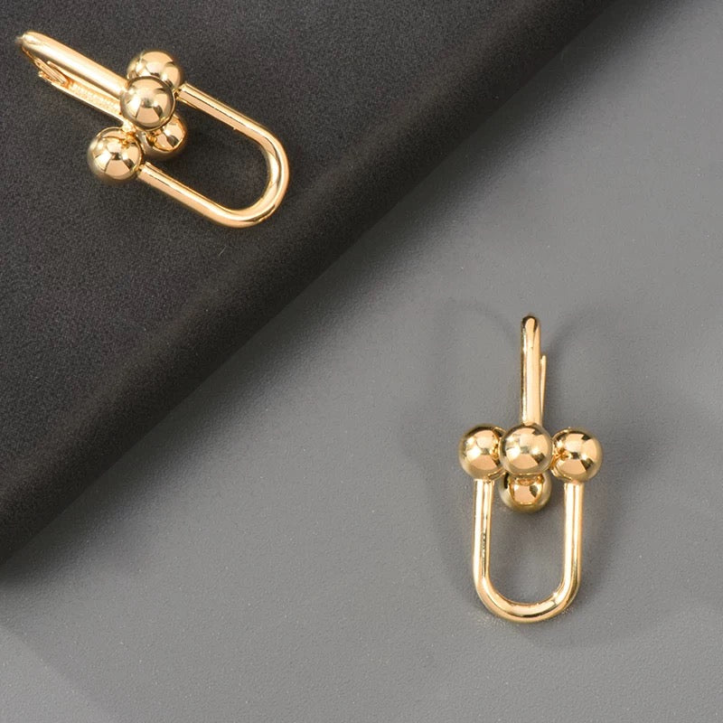 Bead Buckle Hinge Hoop Earrings