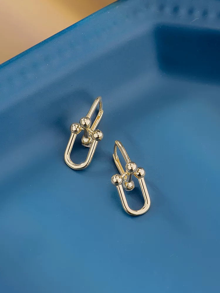 Bead Buckle Hinge Hoop Earrings