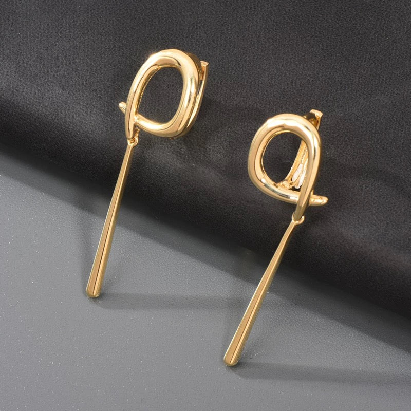 Wicker Long Chime Huggie Hoops