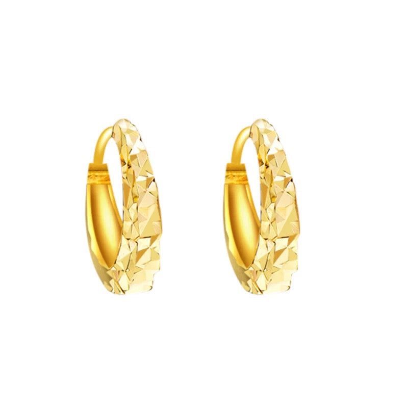 Mirror Cut Handbag Hoop Earrings