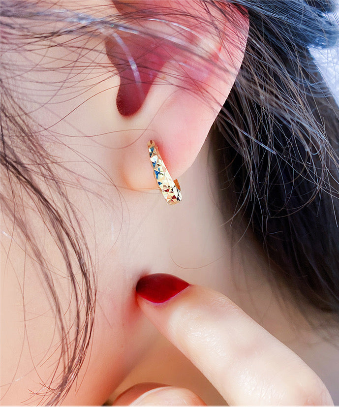 Mirror Cut Handbag Hoop Earrings