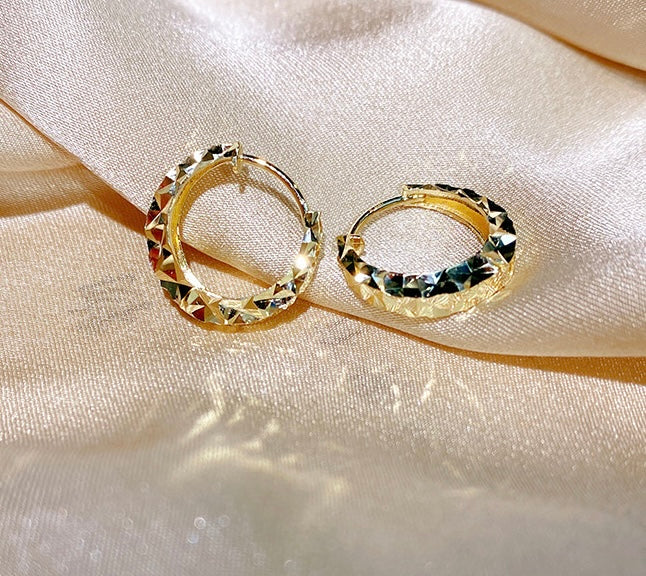 Mirror Cut Handbag Hoop Earrings