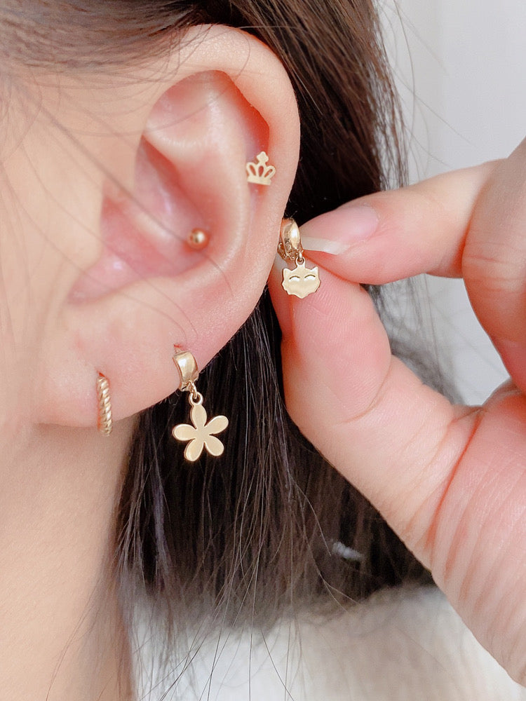Star Flower Huggie Hoops