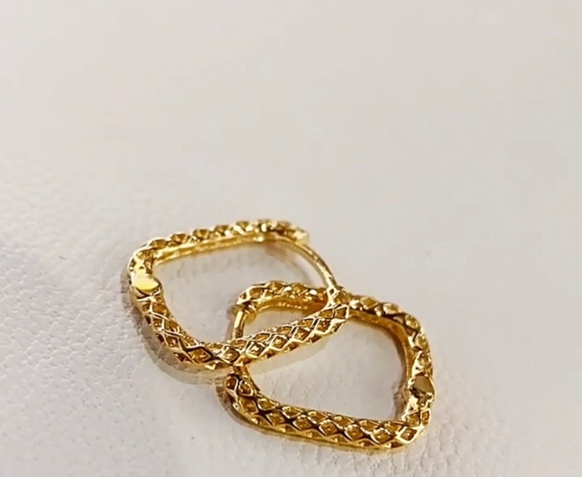 Lace Band Square Hoop Earrings