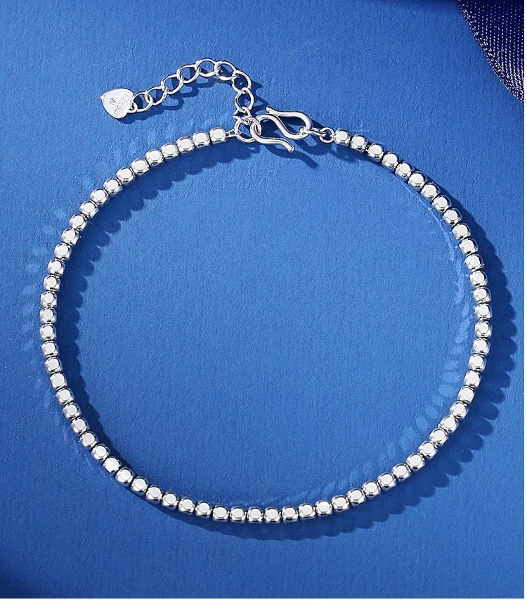 Cubed Buddha Bead Bangle Bracelet