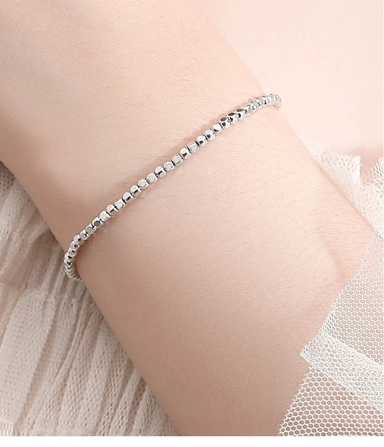 Cubed Buddha Bead Bangle Bracelet