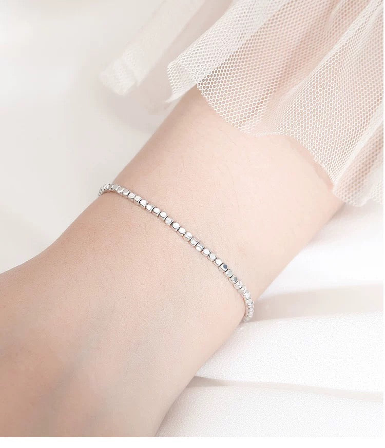 Cubed Buddha Bead Bangle Bracelet