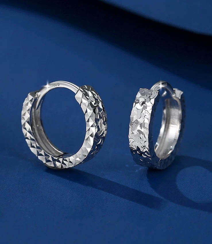 Sequinned Huggie Hoops