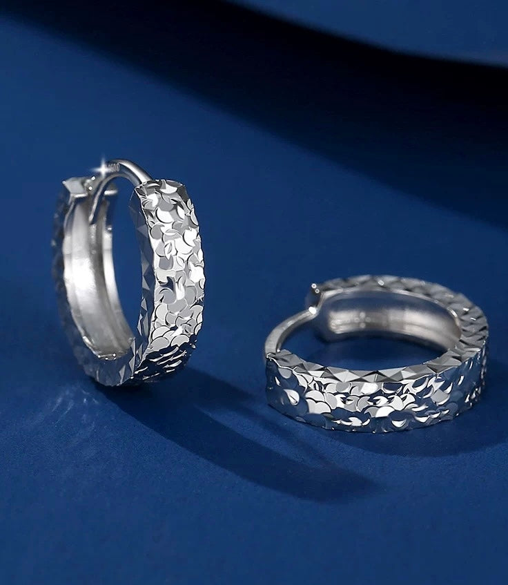 Sequinned Huggie Hoops