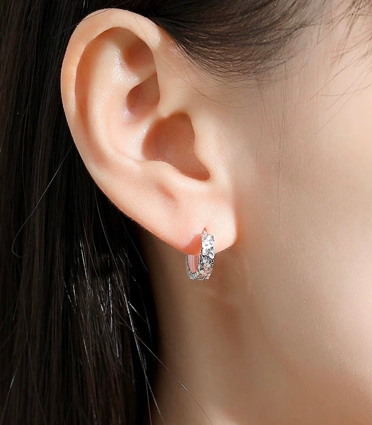 Sequinned Huggie Hoops