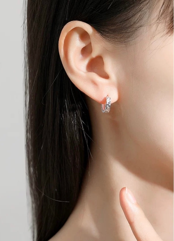 Sequinned Huggie Hoops