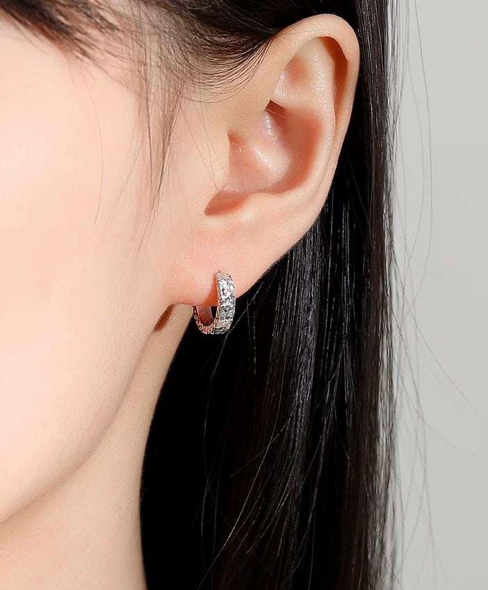 Sequinned Huggie Hoops