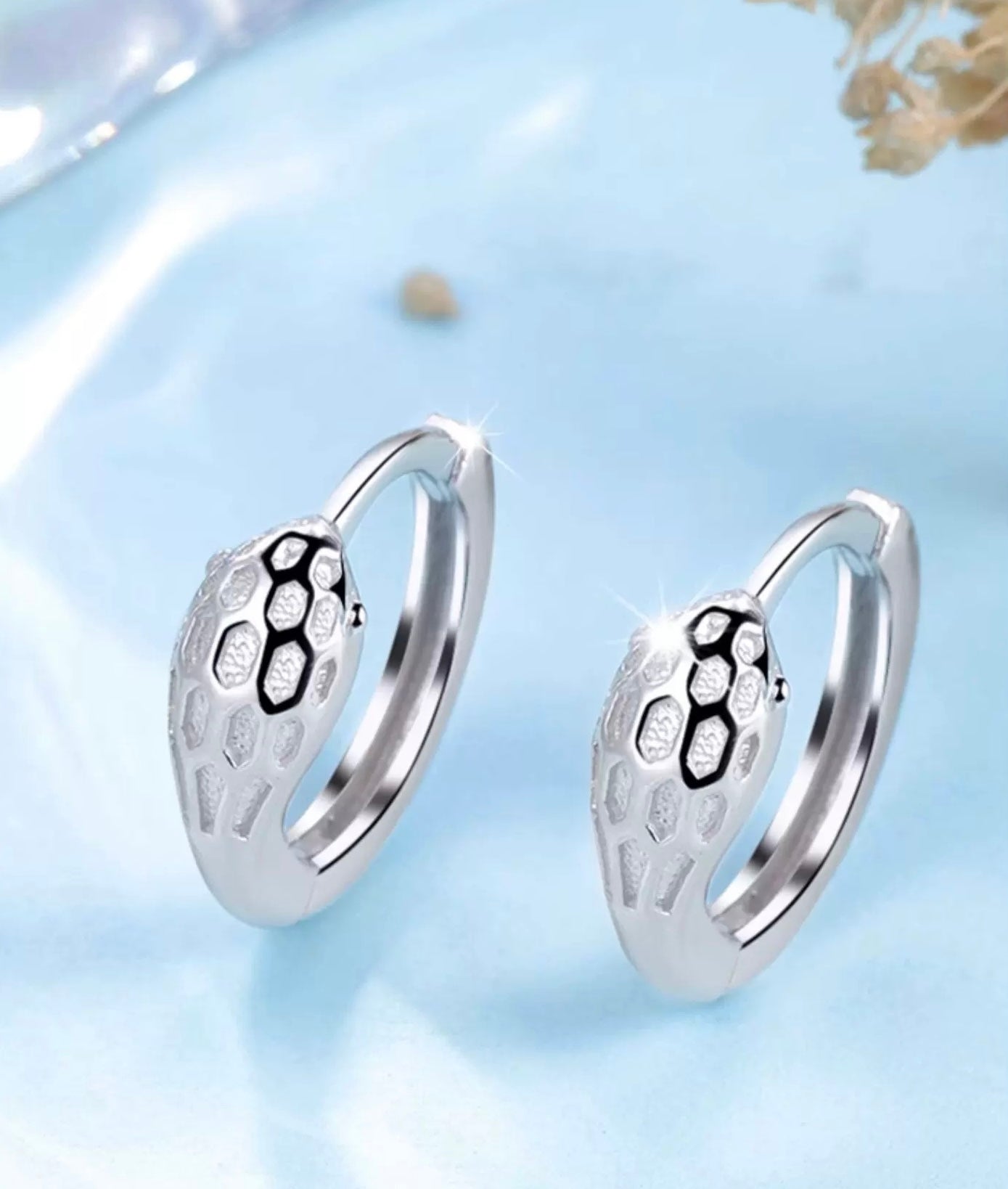 Serpent Head Hoop Earrings