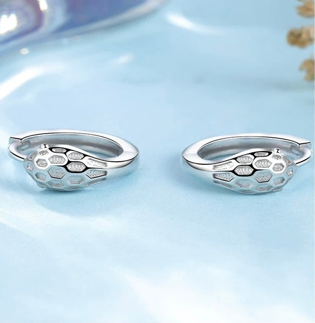 Serpent Head Hoop Earrings