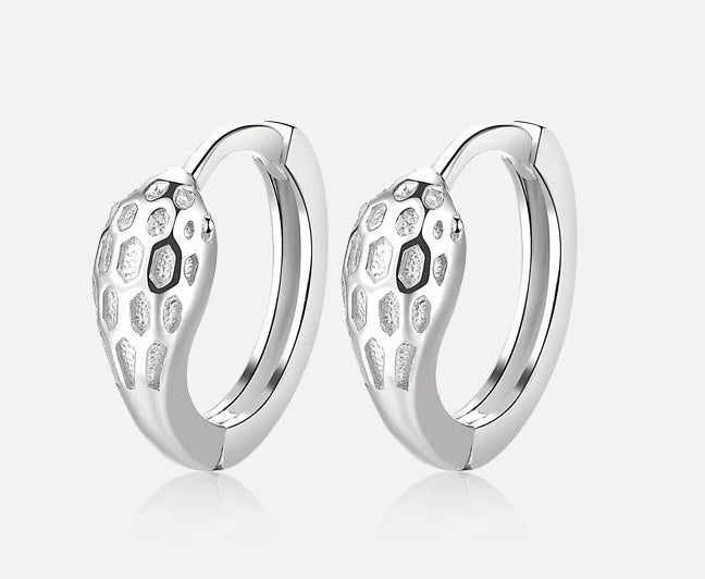 Serpent Head Hoop Earrings