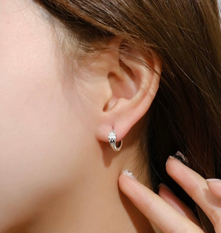 Serpent Head Hoop Earrings