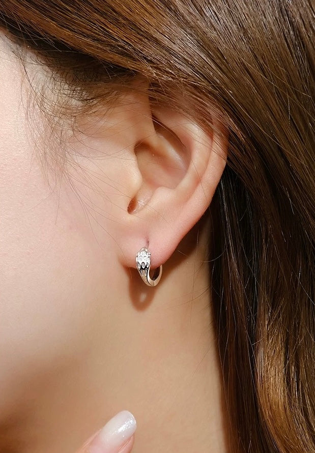 Serpent Head Hoop Earrings