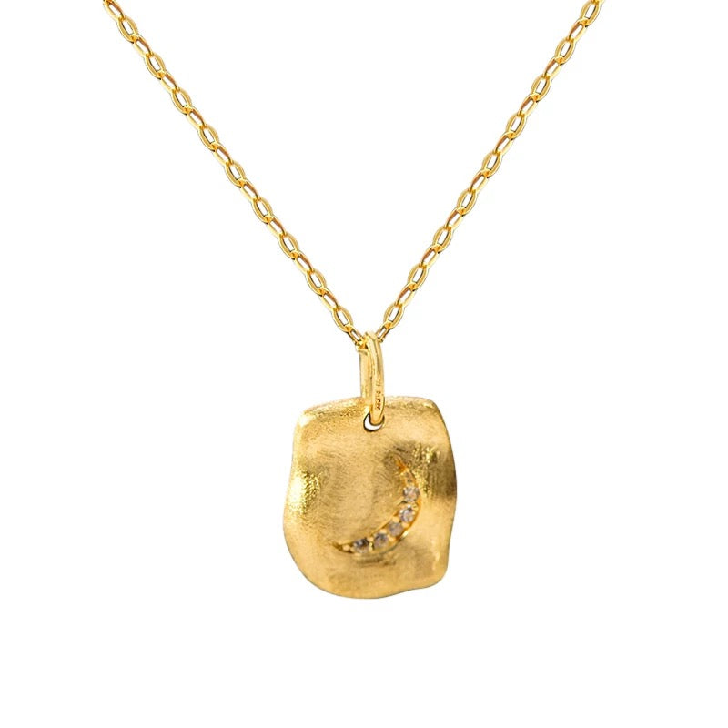 Secret Moon Scroll Charm Necklace