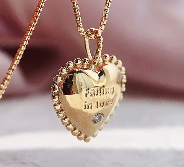'Falling in Love Heart' Shield Charm Pendant