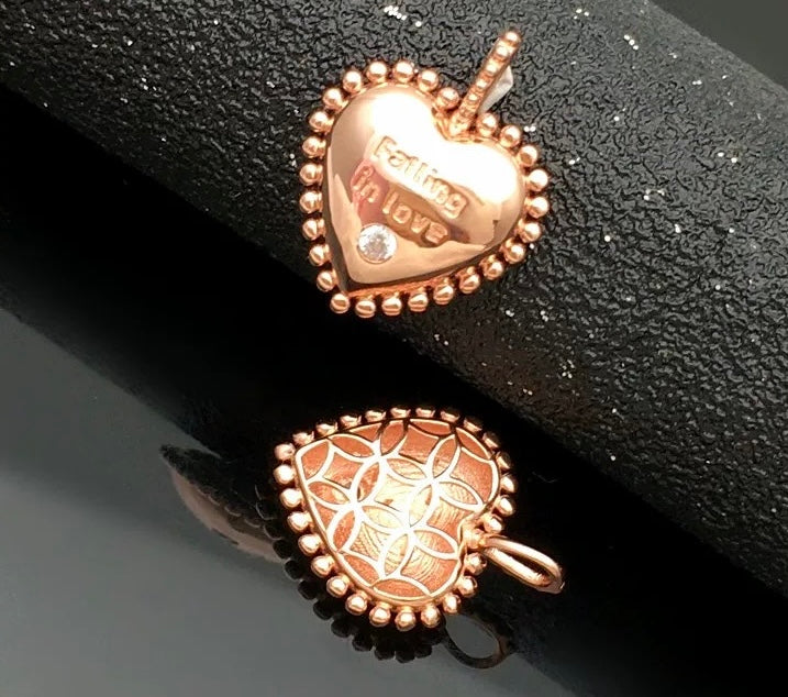 'Falling in Love Heart' Shield Charm Pendant