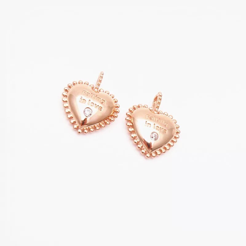 'Falling in Love Heart' Shield Charm Pendant