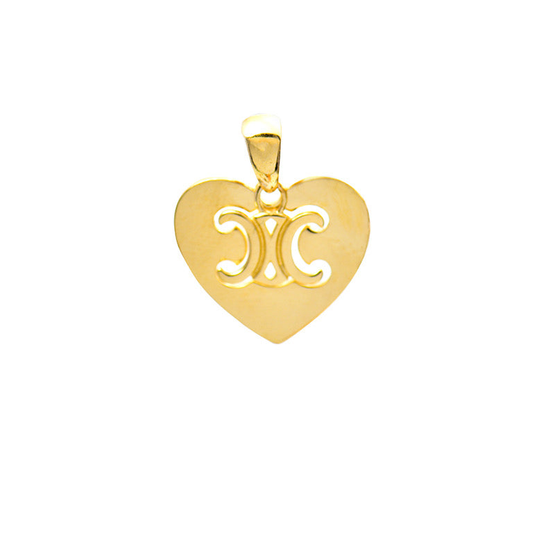Motif Heart Plate Charm Pendant
