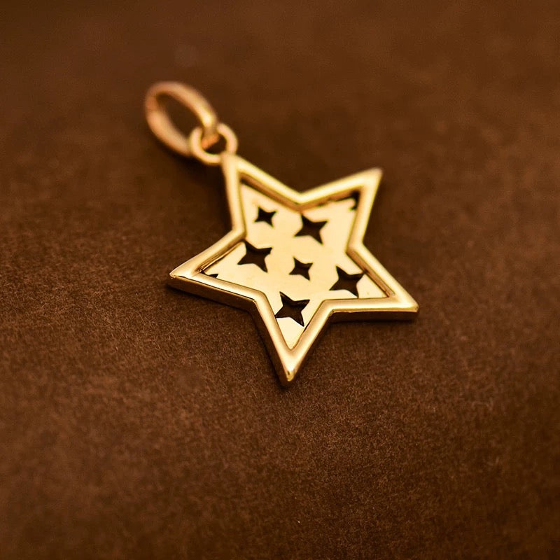 Stars In A Star Charm Pendant