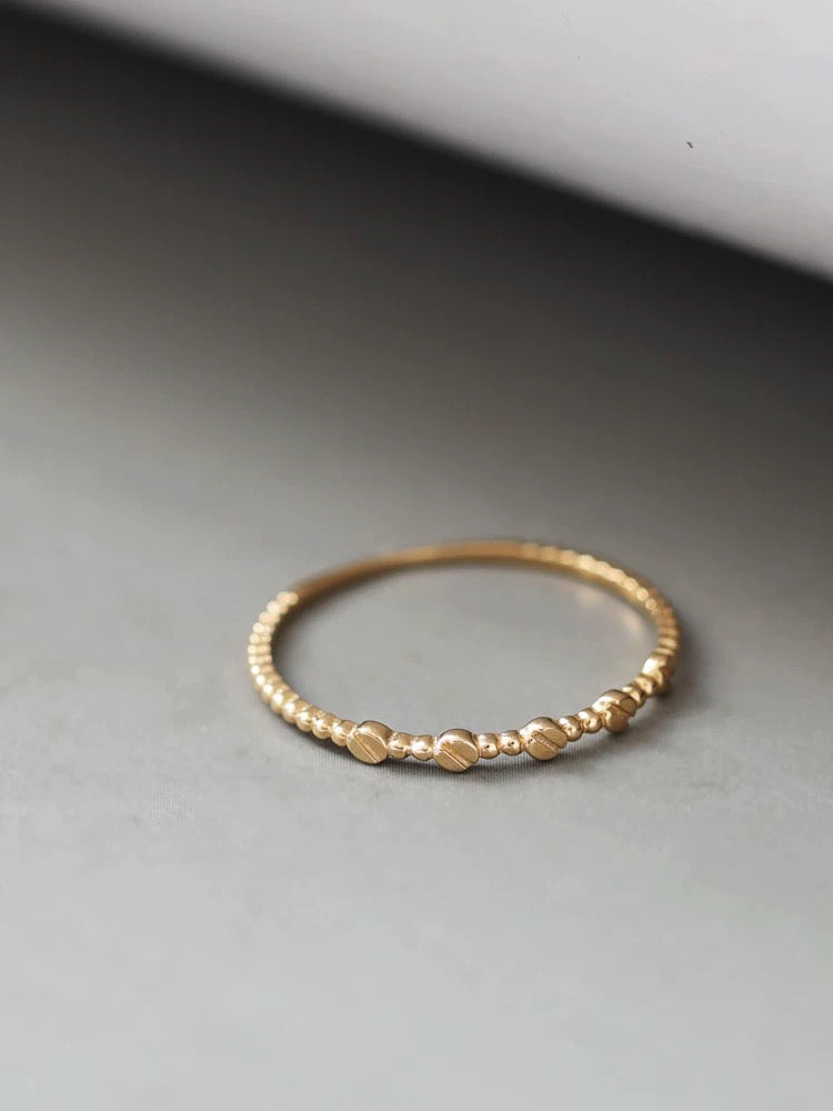 Raised Love Screw Beaded Stackable Ring