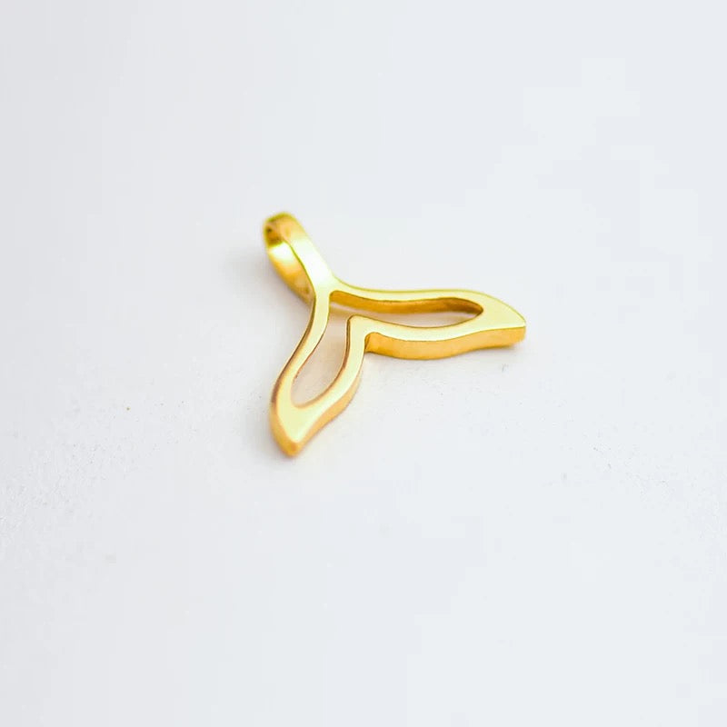Whale Tail Motif Charm Pendant